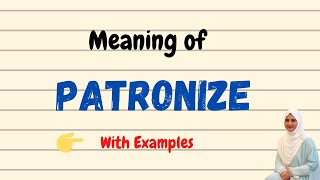 Daily vocabulary  Patronize Meaning  Vocabgram [upl. by Doomham945]