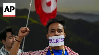 Silent demonstration staged at COP29 climate summit [upl. by Evangeline213]