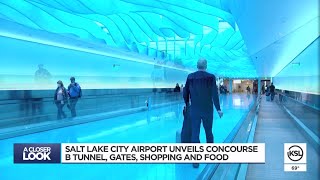 Salt Lake City airport opens muchanticipated river tunnel new Concourse B gates [upl. by Mortensen]