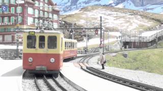 【スイス／ユングフラウ鉄道】BDhe 24 206JungfraubahnKleine Scheidegg Station [upl. by Sihun]