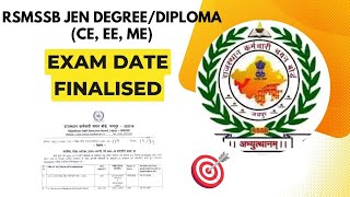 RSMSSB JEn Civil Exam Date Finalized DegreeDiploma [upl. by Nahgen165]