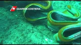 Costa Concordia punto dimpatto con lo scoglio Immagini subacquee [upl. by Brower]