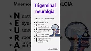 Trigeminal neuralgia with mneumonic  viralshorts neuralgia trigeminal mnemonic [upl. by Annawahs]