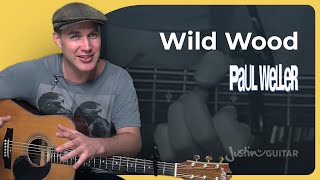 How to play Wild Wood by Paul Weller  Easy Guitar [upl. by Leumas]