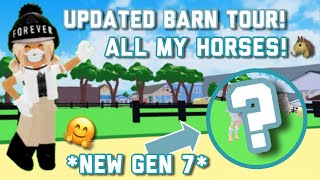 🤗 UPDATED BARN TOUR All my horses 🐴  roblox horsevalley  alextheequestrian [upl. by Darcia]