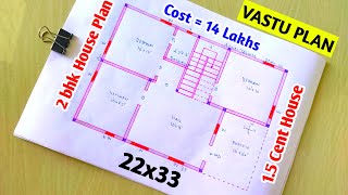 700sqft  North facing house plan in tamil 2 BHK700 sqft  2233 ft வடக்கு வாஸ்து பிளான் design [upl. by Nnylaf105]