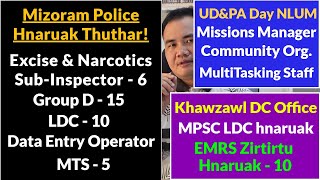 Mizoram Police Constable thuthar Hnaruak Excise SIGroup DMTSDEOLDCEMRS Teacher etc [upl. by Lipson]