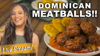 Dominican Meatballs LIVE Cooking  Dominican Recipes  Chef Zee Cooks [upl. by Lan]