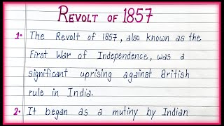 10 Lines on Revolt of 1857 Few Lines on Revolt Of 1857 1857 Revolt Essay [upl. by Harras858]