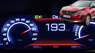 Peugeot 5008 Hybrid 136 HP eDCS2 acceleration 060 mph 0100188 kmh top max speed GPS drag time [upl. by Adneram]