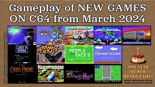 Gameplay of New C64 Games from March 2024 [upl. by Sofie]