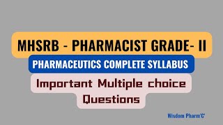 𝐏𝐇𝐀𝐑𝐌𝐀𝐂𝐄𝐔𝐓𝐈𝐂𝐒 𝐈𝐌𝐏𝐎𝐑𝐓𝐀𝐍𝐓 𝐌𝐂𝐐𝐒 𝐌𝐇𝐒𝐑𝐁 𝐏𝐇𝐀𝐑𝐌𝐀𝐂𝐈𝐒𝐓 𝐆𝐑𝐀𝐃𝐄 𝐈𝐈 [upl. by Norehs]