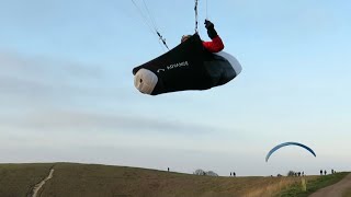 Paraglider Gets Way too Close Before Landing 👀 [upl. by Ron405]