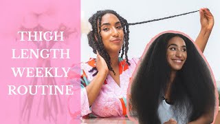 Thigh length Hair full week growth Routine [upl. by Munniks]