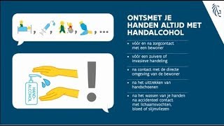 Campagne handhygiëne woonzorgcentra  handen ontsmetten met handalcohol [upl. by Marji]