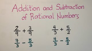 Addition and Subtraction of Rational Numbers  Operation on Rational Numbers [upl. by Asiole198]