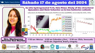 Insitu hydrogenated V2O5 thin films Study of the structural  Dra Mackarena Briceño [upl. by Cowden]