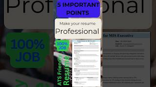 Golden rule for making resume  5 Important points for resume  how to create cv  cv for job short [upl. by Lehcnom]