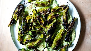 Blistered Shishito Peppers 🌶🌶 with Avocado Crema 🥑🥑 [upl. by Nired543]