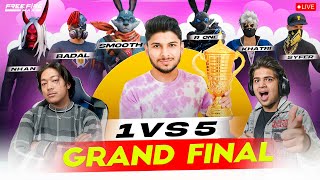 GRAND FINAL 🏆 1 vs 5 HARDEST CHAMPIONSHIP 🏆👿 FT SMOOTH TUFAN NHAN nonstopgaming  free fire live [upl. by Adierf]