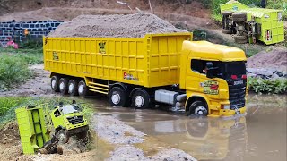 TRUK OLENG Dump Truk Trailer Hino 500 Tronton Truk Hino 500 ENGKEL Bermuatan Pasir Truk Laka Lantas [upl. by Rialb560]