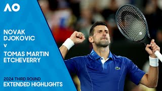 Novak Djokovic v Tomas Martin Etcheverry Extended Highlights  Australian Open 2024 Third Round [upl. by Lramaj]