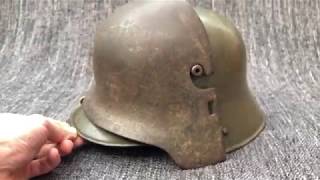 Original Stirnpanzer  WW1 German Helmet Armour Sniper Brow Plate [upl. by Aihk520]