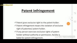 Patent Infringement [upl. by Nnyletak667]