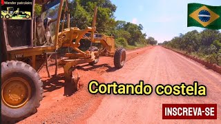 Motoniveladora 12H cortando costelas na alta [upl. by Atikan]