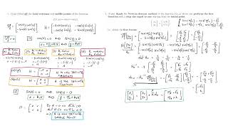 Optimisation methods video 15 Exam June 2024  Newtons descent  Simplex  Lagrange multipliers [upl. by Enomrej]