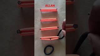 Allah name 2 different colour rubber band art shorts viralvideo army art [upl. by Aleacem]