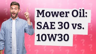 Can I use SAE 30 instead of 10W30 in my lawn mower [upl. by Winne]