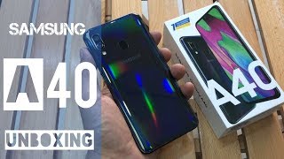 SAMSUNG GALAXY A40 UNBOXING [upl. by Ahsiral]