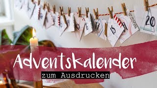 DIY Adventskalender zum Ausdrucken  Achtsamkeit Fragen Zeit für dich [upl. by Notyard]