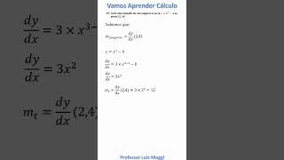 EQUAÇÃO DA RETA TANGENTEprofessorluizmaggi [upl. by Aicilyhp]