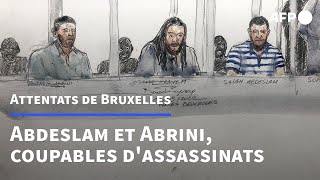 Attentats de Bruxelles Abdeslam et Abrini déclarés coupables dassassinats  AFP [upl. by Atinreb]