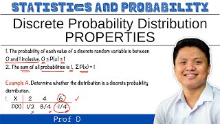 PROPERTIES OF DISCRETE PROBABILITY DISTRIBUTION  PROF D [upl. by Tham]