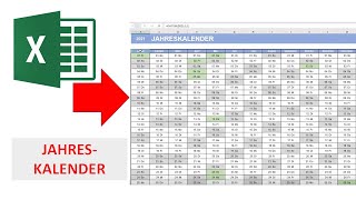 Jahreskalender 2021 I Excel Vorlage I Excelpedia [upl. by Erodeht]