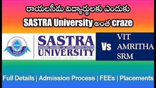 sastra university admission placements fees hostel fee Sastra vs amritha sastra vs vit vs SRM [upl. by Elvin]