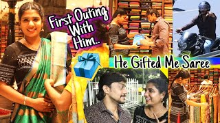 Our First Outing 😍He Gifted Me A Saree🙈  Kanmani tamil beauty tips Day In My Life Vlog [upl. by Nnyleuqaj]