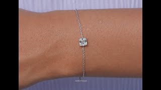 Asscher Diamond Delicate Chain Bracelet [upl. by Nefen]