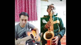 Dil Kya Kare  Kishore Kumar  Instrumental Duet Guitar  Saxophone music instrumental guitar [upl. by Coshow]