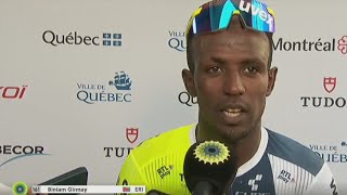 BINIAM GIRMAY SECOND PLACE IN QUEBEC GP 2024 INTERVIEW AT THE FINISH [upl. by Nylesoj]