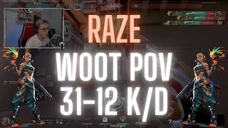 TH Wo0t POV Raze on Split 3112 KD VALORANT Pro POV [upl. by Euqinoj]