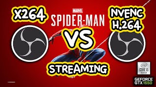 x264 vs NVENC H264 Comparison Streaming Test  Marvels Spiderman Remastered [upl. by Janicki]