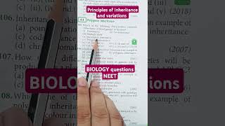 Principles of inheritance and variationBiology PYQ mcq NEET shorts youtube trending [upl. by Hutt]