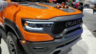 2022 RAM 1500 TRX IGNITION ORANGE WALKAROUND OVERVIEW FIRST LOOK 2022 CHICAGO AUTO SHOW CAS22 [upl. by Iaverne]