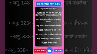 Important Articles Of Indian Constitution All Government Exam 2024gkuppolice generalknowledge [upl. by Lleze]