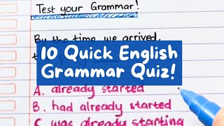 Test Your Grammar📚🧠  10 Quick English Quiz Questions  3Minutes English Quiz  English Exercise [upl. by Leonor327]