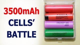 3500mAh batteries Sanyo NCR18650GA vs Panasonic NCR18650GA vs LG MJ1 vs Samsung INR1865035E [upl. by Devon]